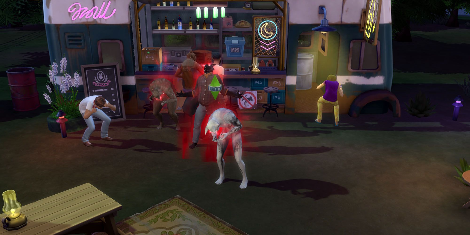Sims 4 werewolves rampaging on a full moon