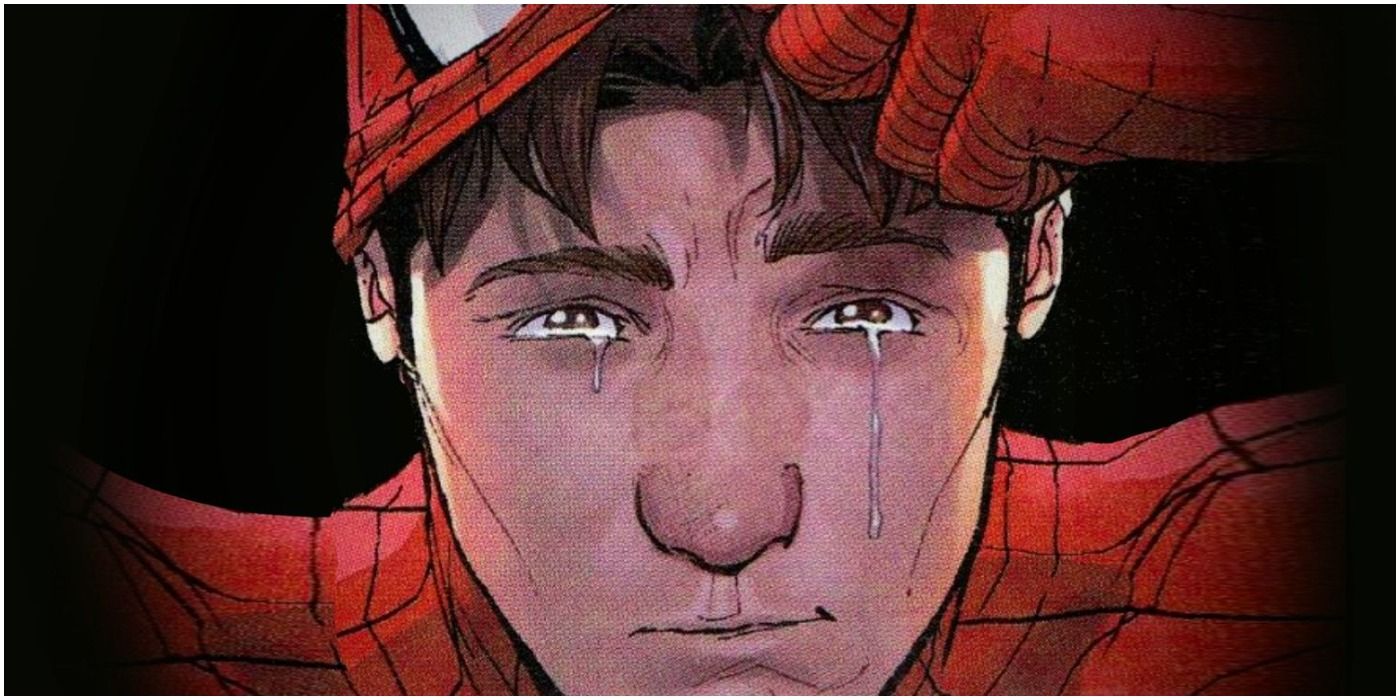 Spider-Man crying in Marvel comics