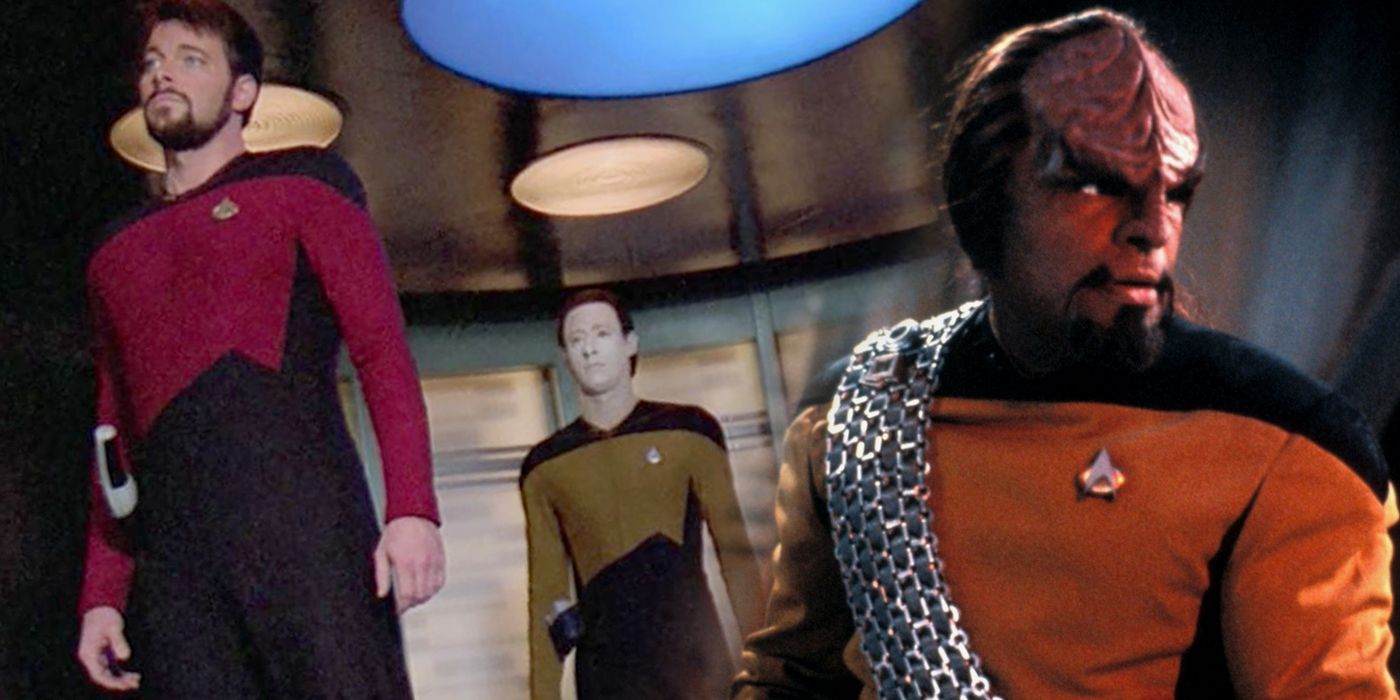 Riker, Data and Worf from Star Trek: The Next Generation