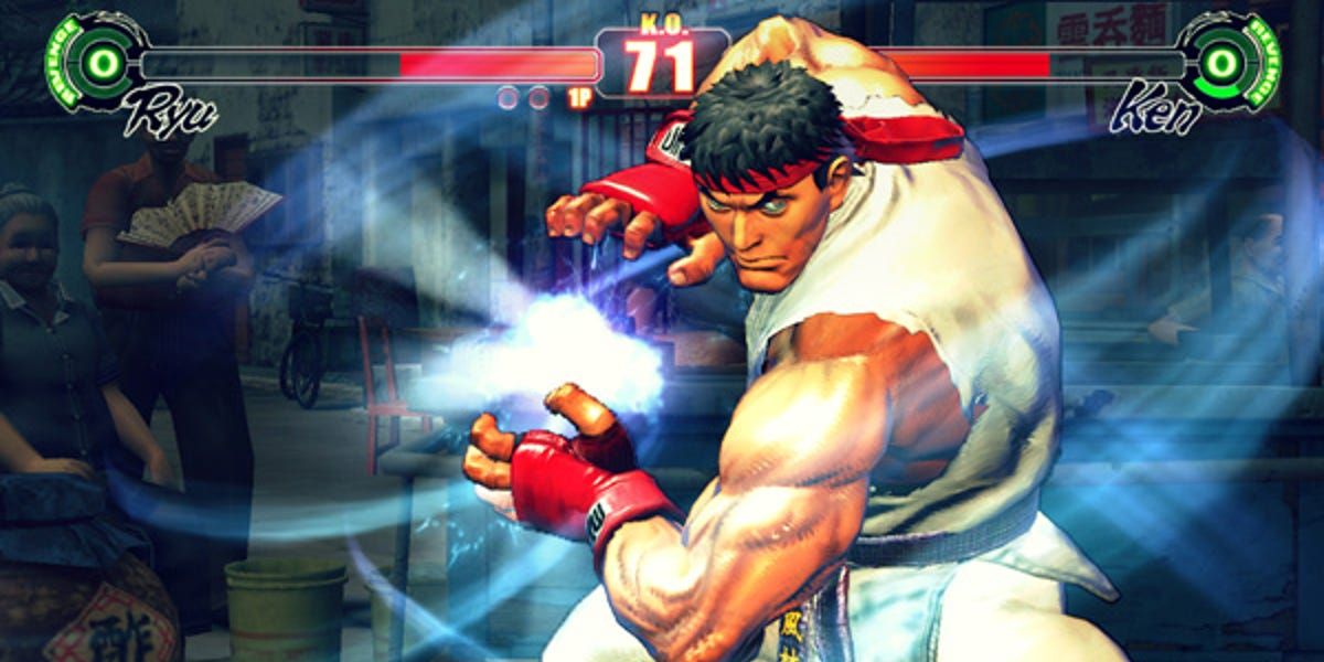 Ryu charging up a Hakouken in the vanilla Street Fighter IV