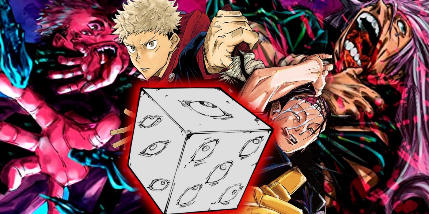 Sukuna, Yuji, Kenjaku, Mahito, and the Prison Realm from Jujutsu Kaisen.