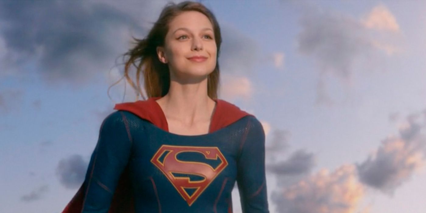 Supergirl standing in midair and smiling