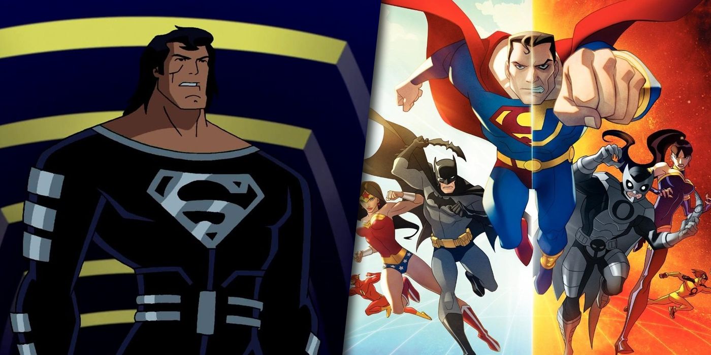 Superman Doomsday and Justice League Crisis on Two Earths split image
