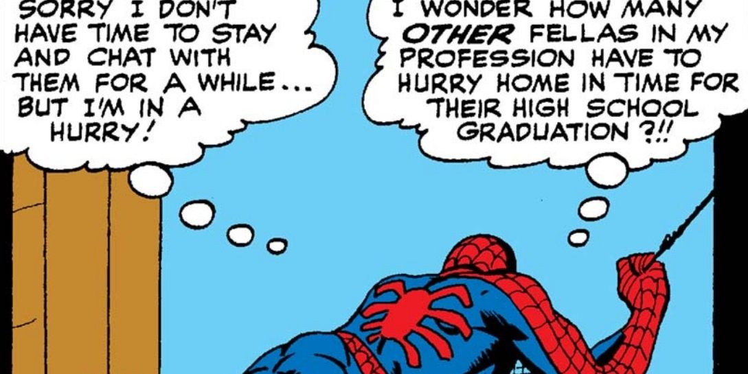 Spider-Man thinks about graduation