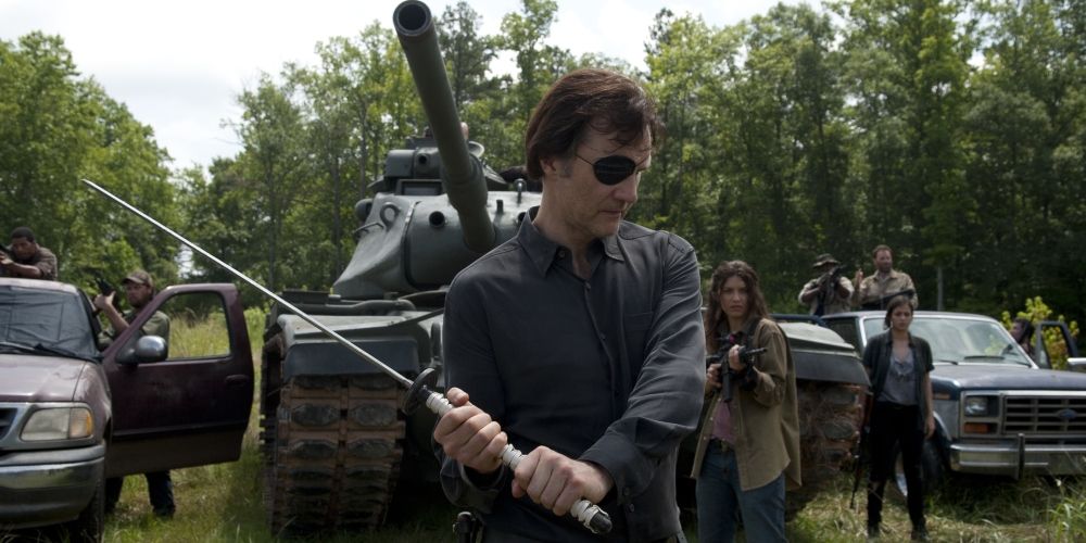 The Governor kills Hershell in the Walking Dead