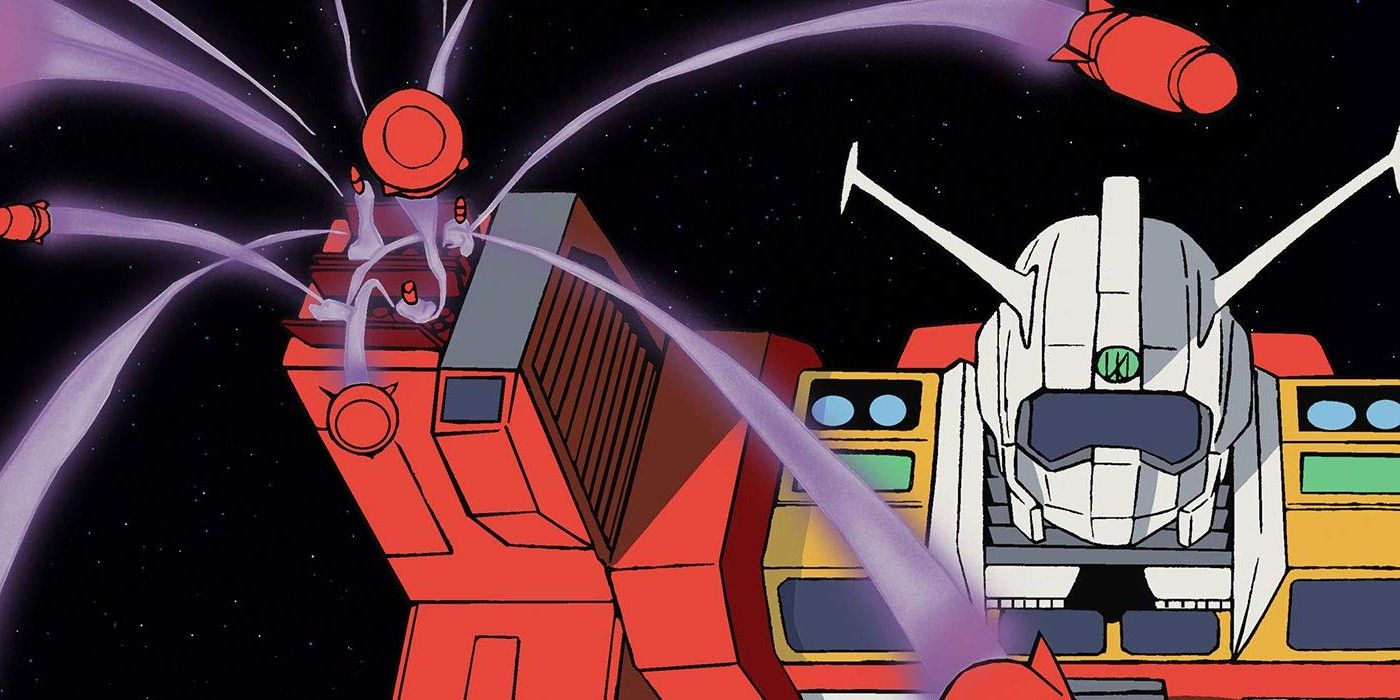 The Ideon from Space Runaway Ideon launches its missiles