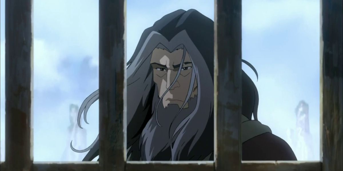 The Legend Of Korra Zaheer looking through a prison cell