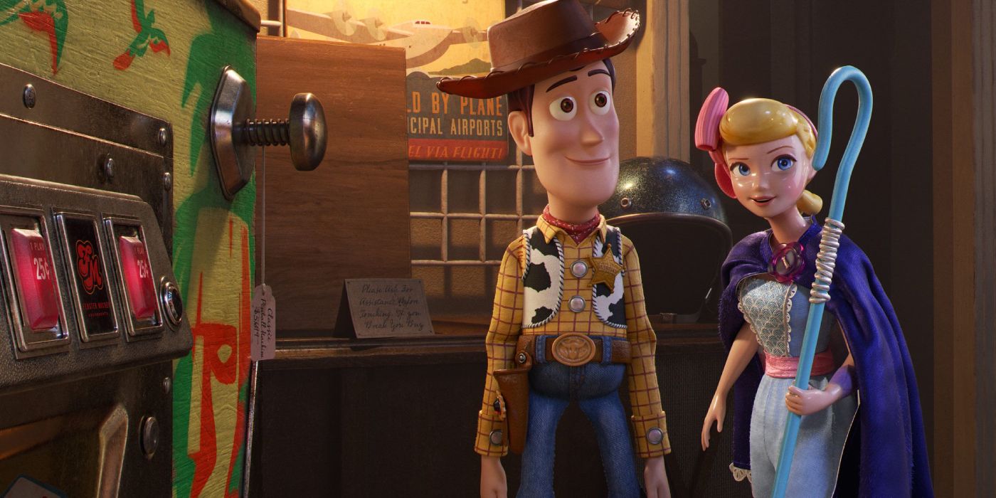 woody and bo peep in Toy Story 4