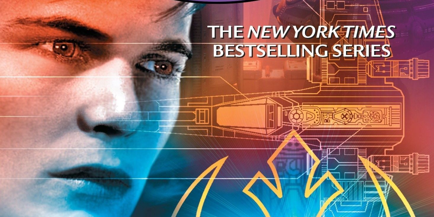 Star Wars New Jedi Order: Traitor cover with a jedi and a ship schematic