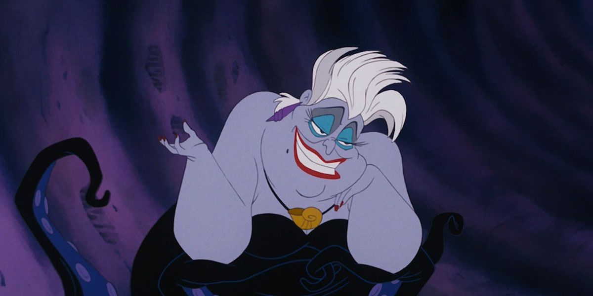 Ursula smiling wickedly in The Little Mermaid