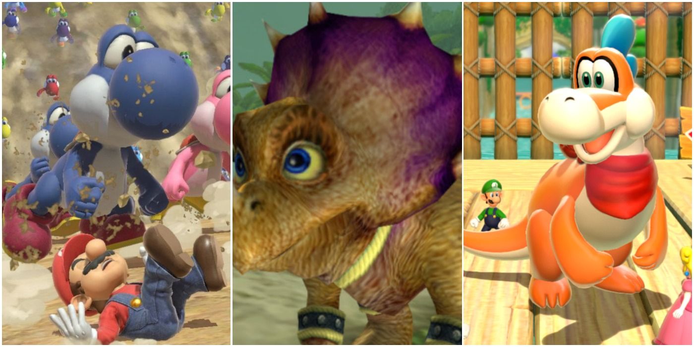 Video Games Friendliest Dinosaurs Yoshi Tricky Plessie Trio Header