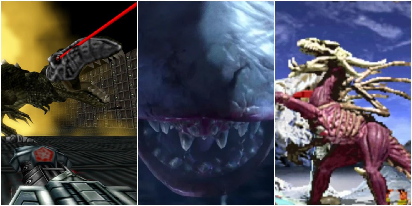 Video Games Scariest Dinosaurs Thunder Khezu Necrosan Trio Header