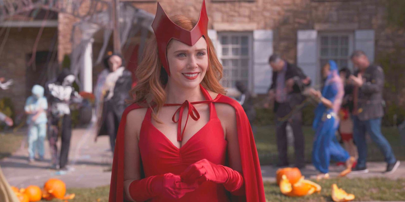 Wanda Maximoff as the Scarlet Witch on Halloween in Wandavision