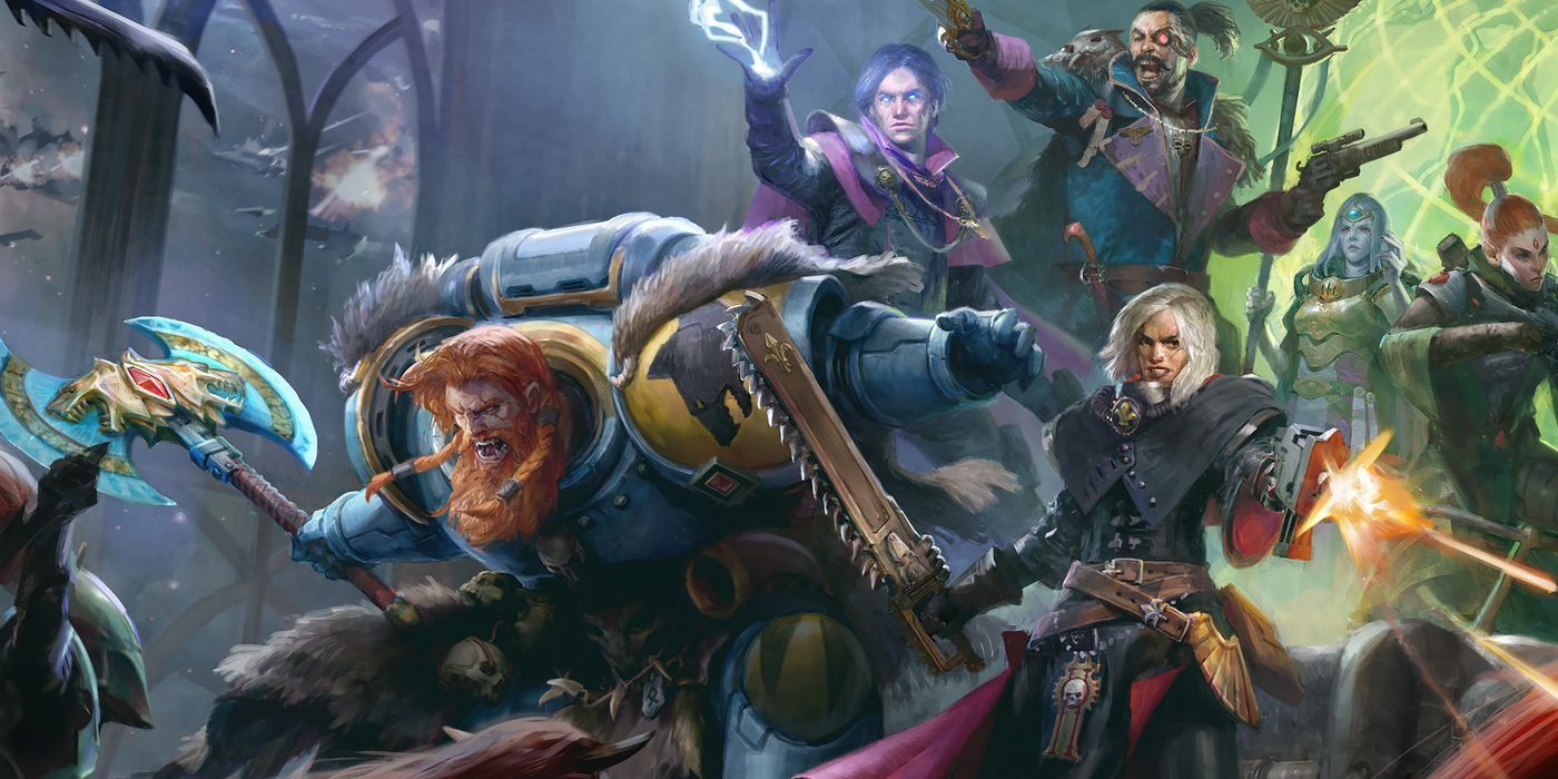 Warhammer 40K: Rogue Trader - A party of adventurers fighting off foes