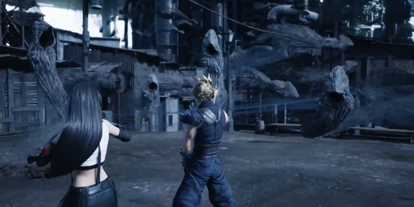 Tifa and Cloud encounter Whispers in Final Fantasy VII Remake