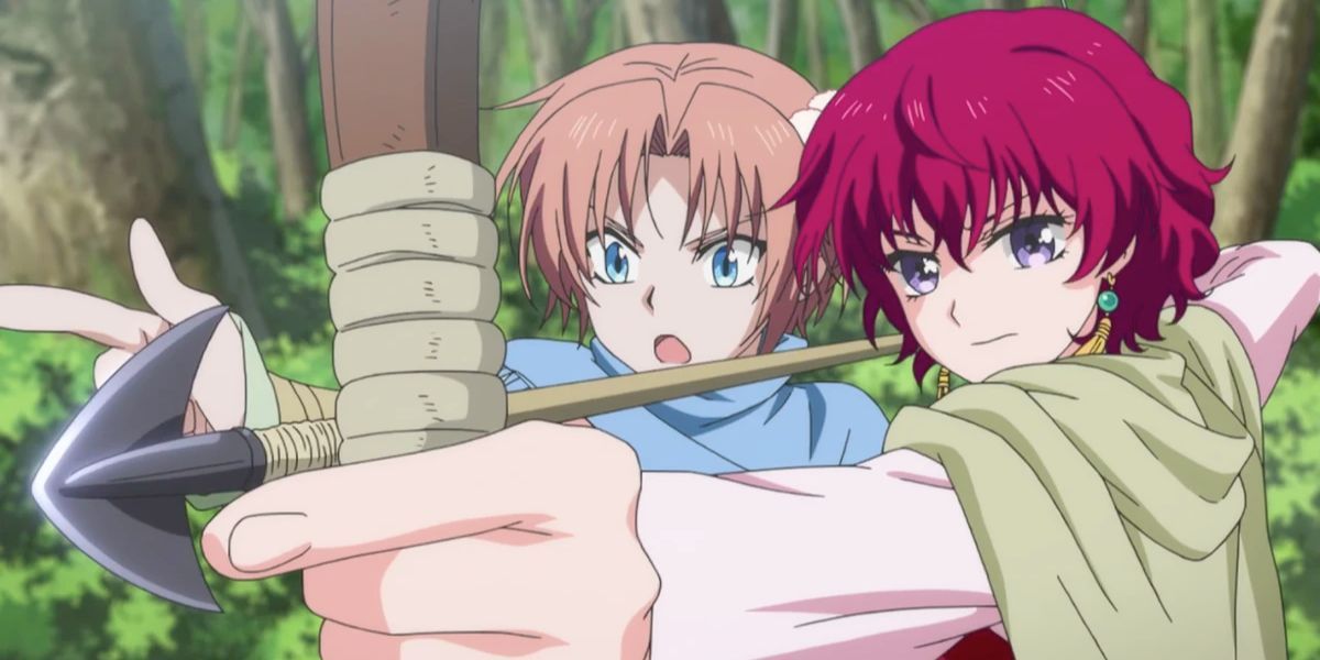 Yona practices her archery in Yona of the Dawn