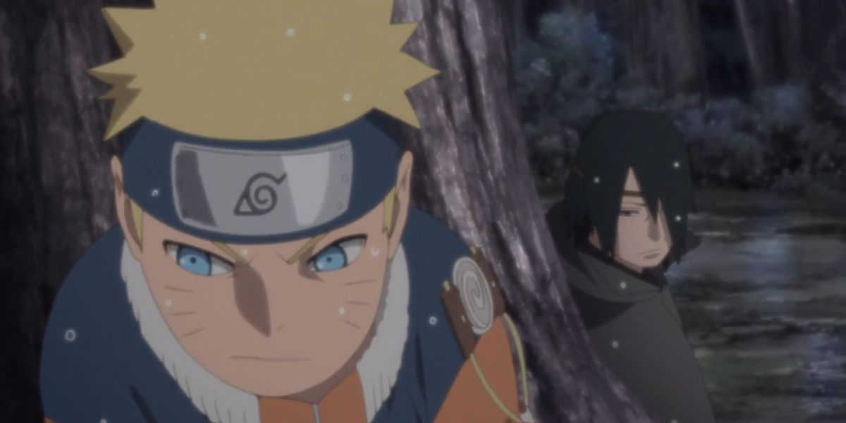 Young Naruto and Adult Sasuke from Boruto