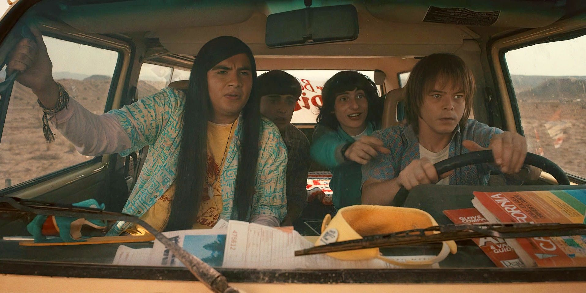 argyle jonathan will and mike driving in stranger things