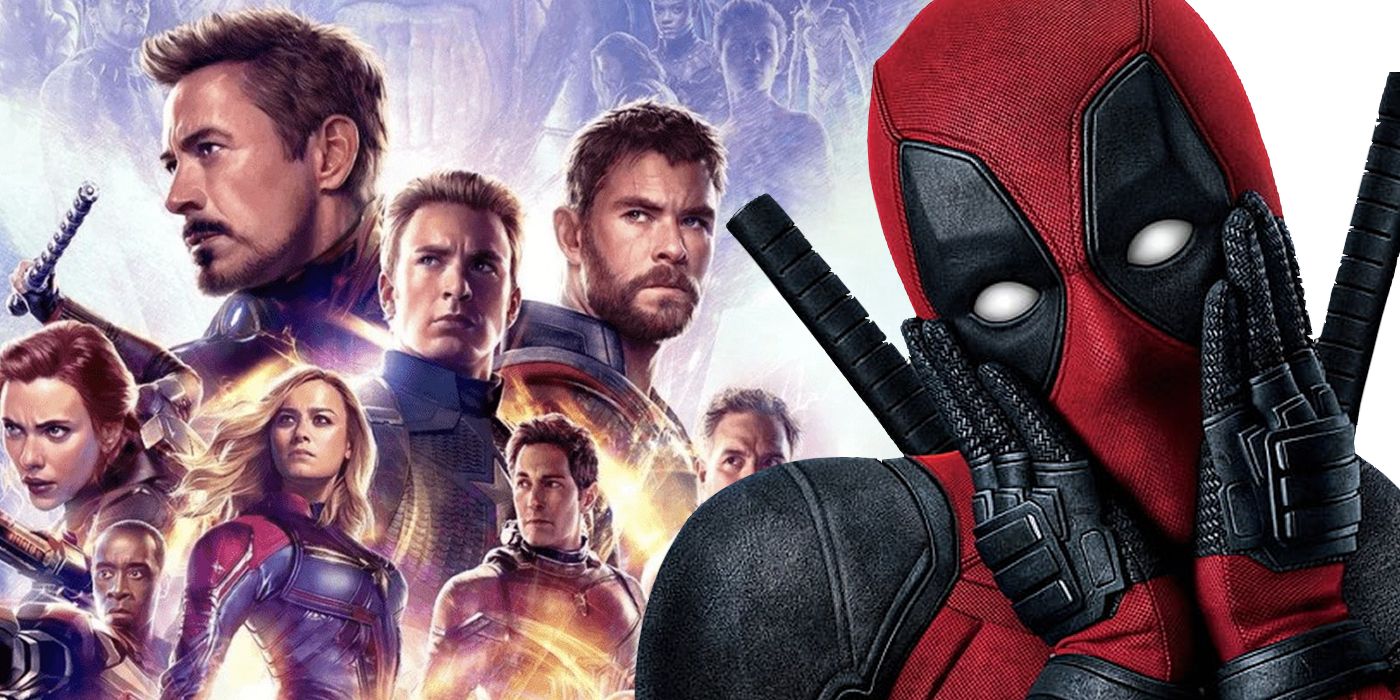 Deadpool ao lado do caso de Vingadores: Ultimato.