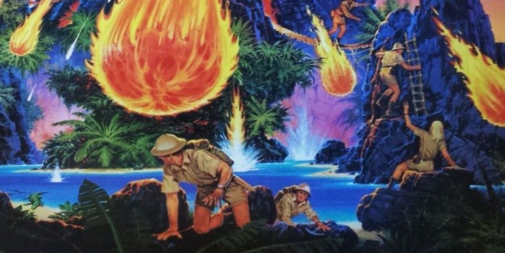 Partial cover art for the original Fireball Island