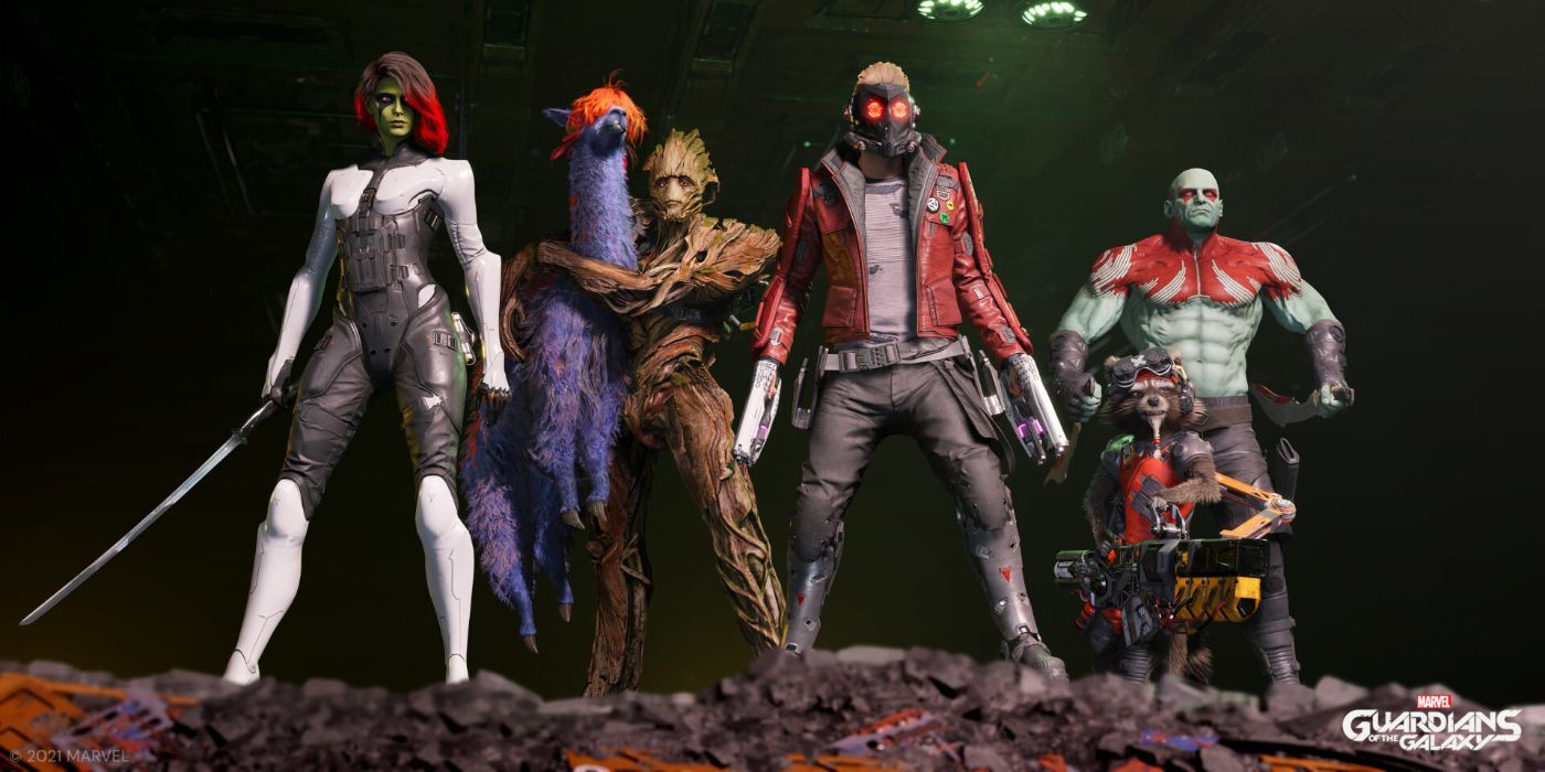 A screenshot of the Guardians in The Guardians of the Galaxy game