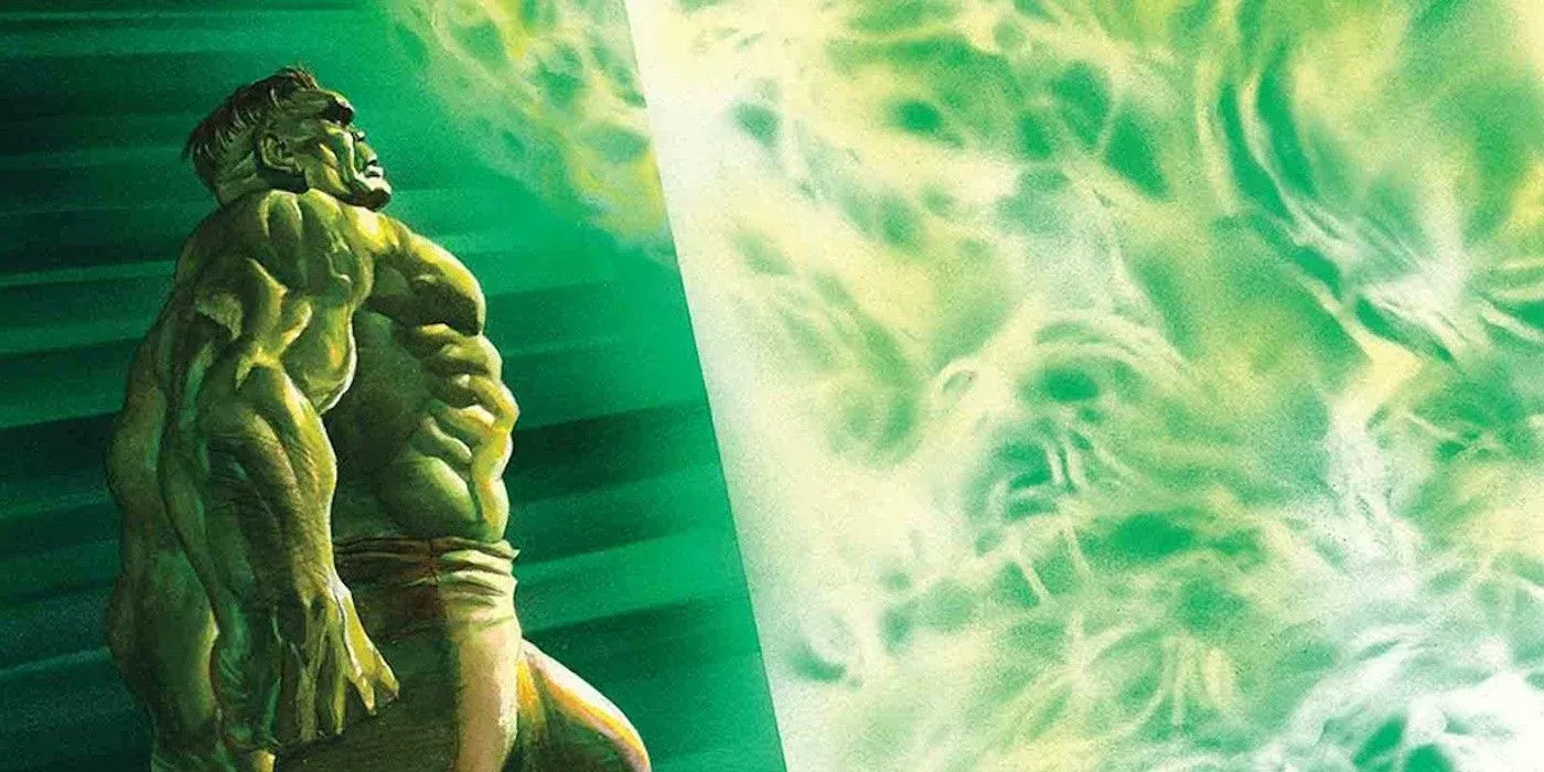 Hulk in front of the green door in Marvel Comics - gamma mutate other world