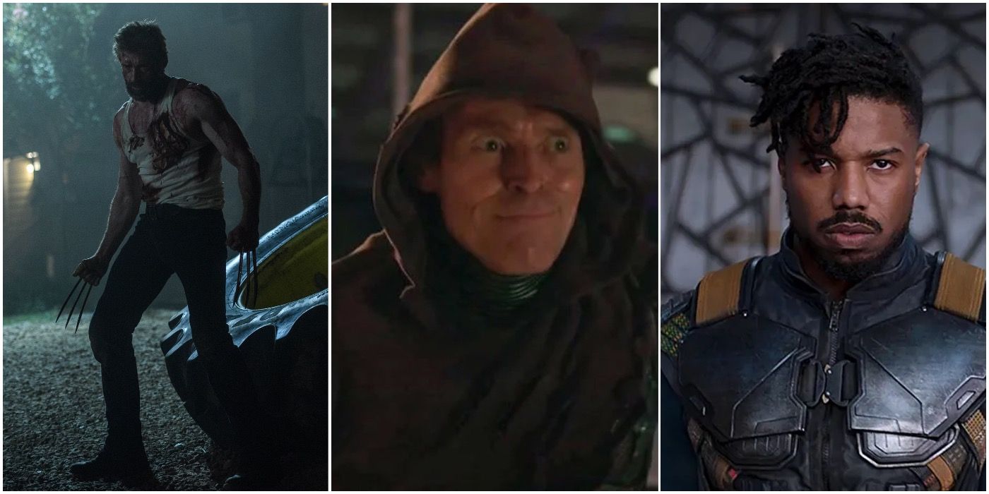 Hugh Jackman as Logan/Wolverine, Willem Dafoe as Norman Osborn/Green Gobin, Michael B. Jordan as Killmonger