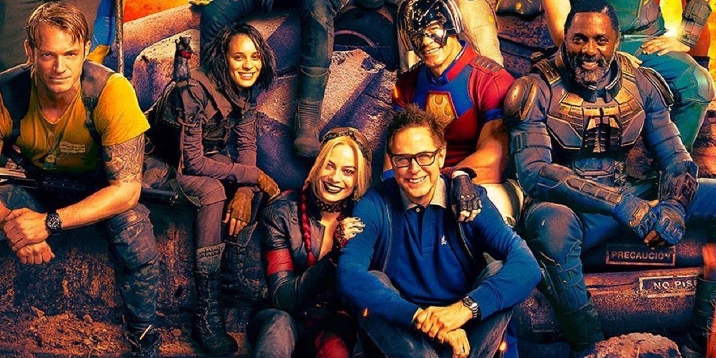 james gunn with suicide squad cast