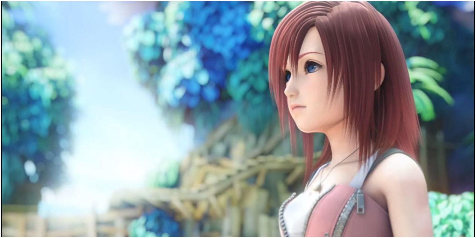 An image of Kairi from the opening cinematic of Kingdom Hearts II