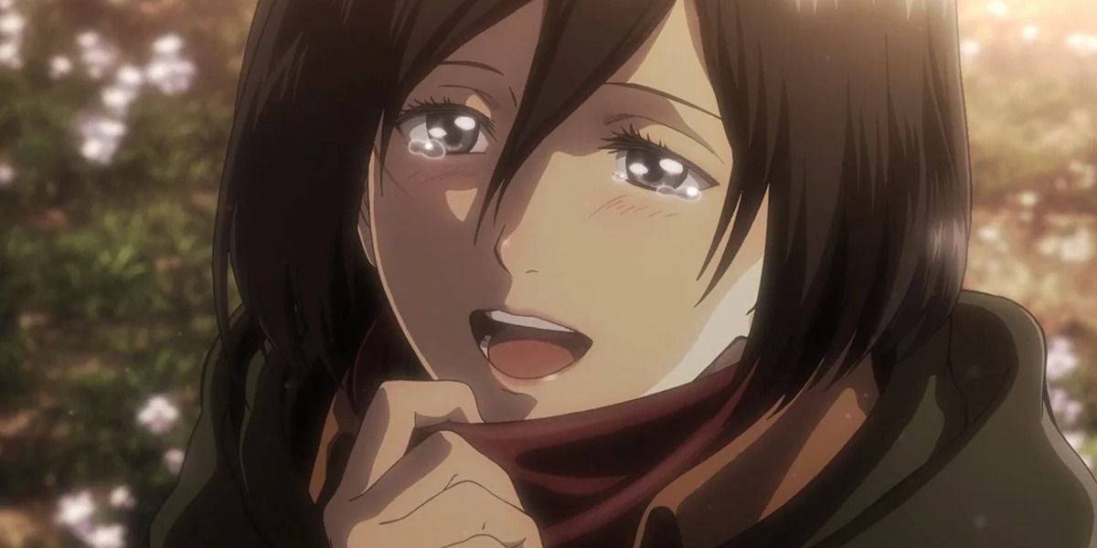 Mikasa holding onto her scarf