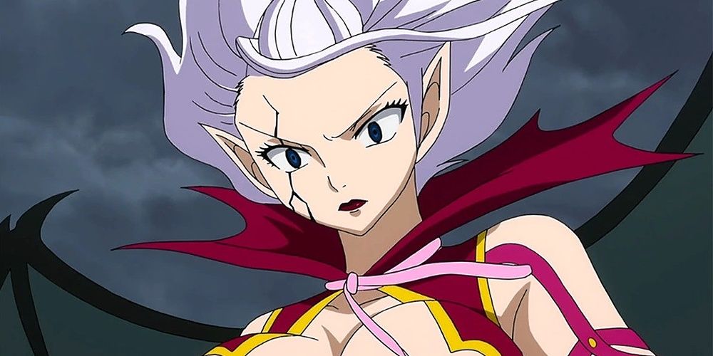 Mirajane fighting in her demon form in Fairy Tail.