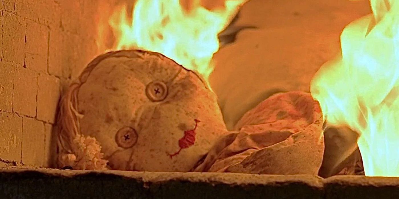 Child's doll burning in a crematorium, Criminal Minds