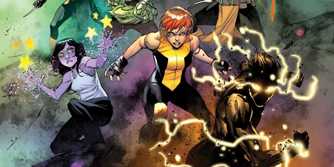 The cover for New Mutants #30 depicts the team ready for battle.