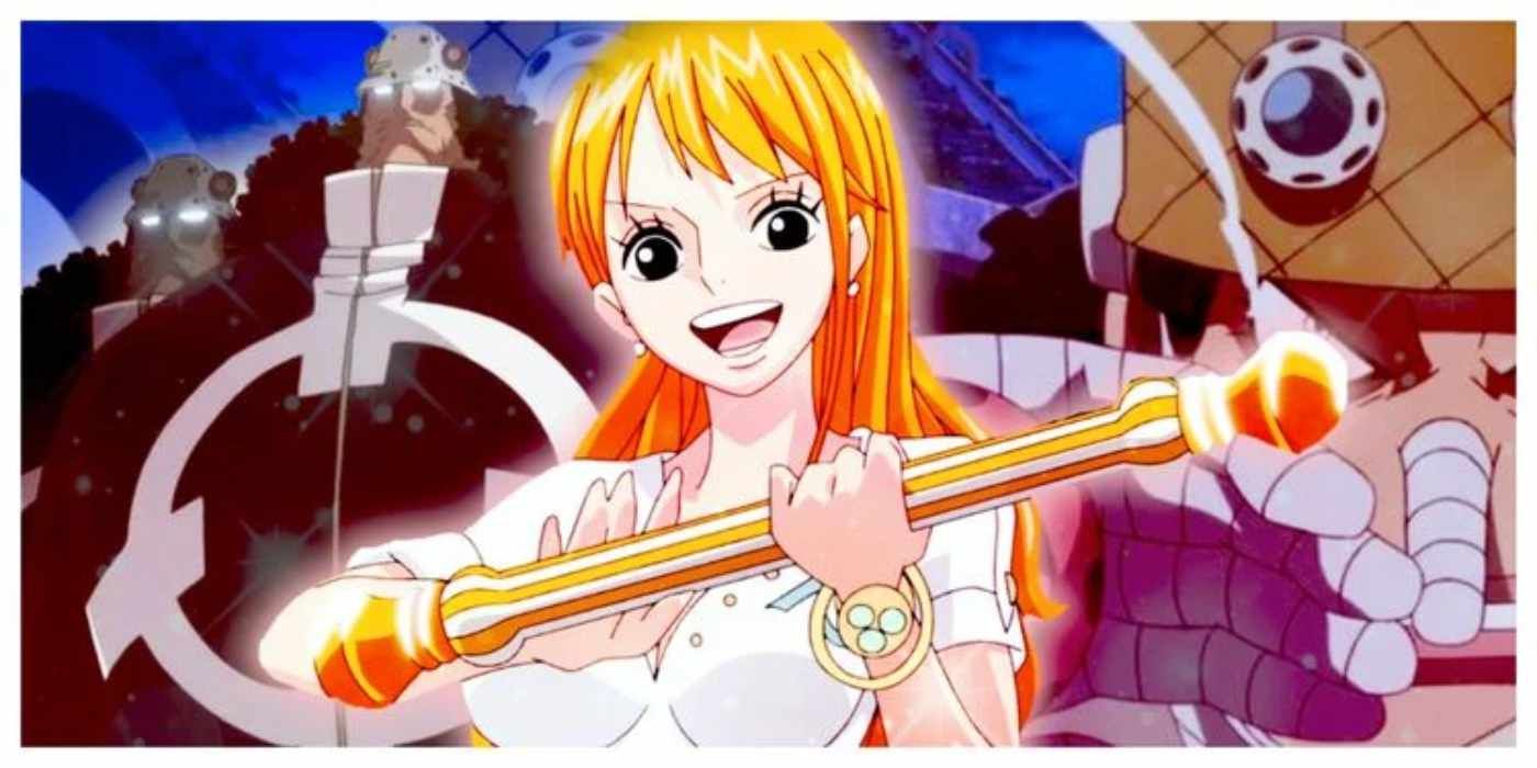an anime woman holding a magic rod