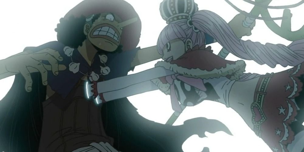 Perona, Usopp'a saldırıyormuş gibi yapıyor - One Piece