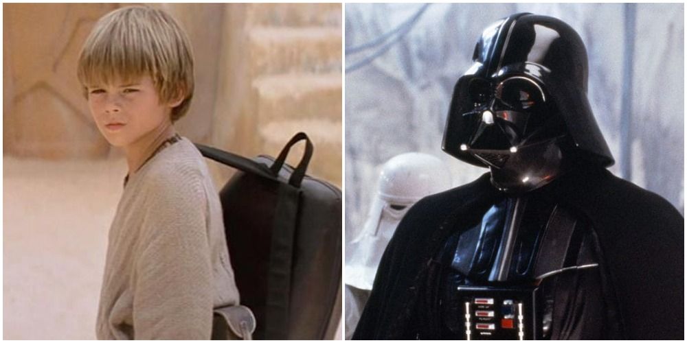 Young Anakin and Darth Vader