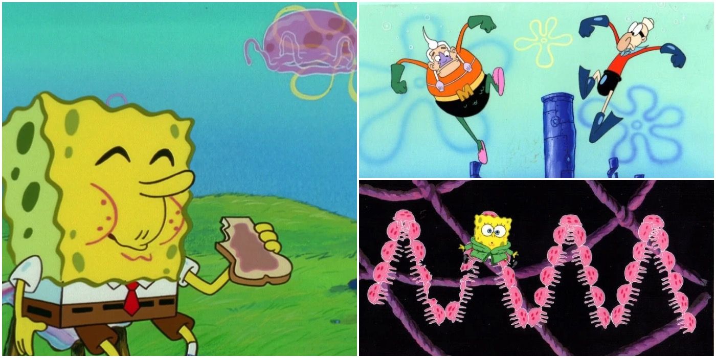 SpongeBob and jellyfish. Mermaid Man and Barnacle Boy