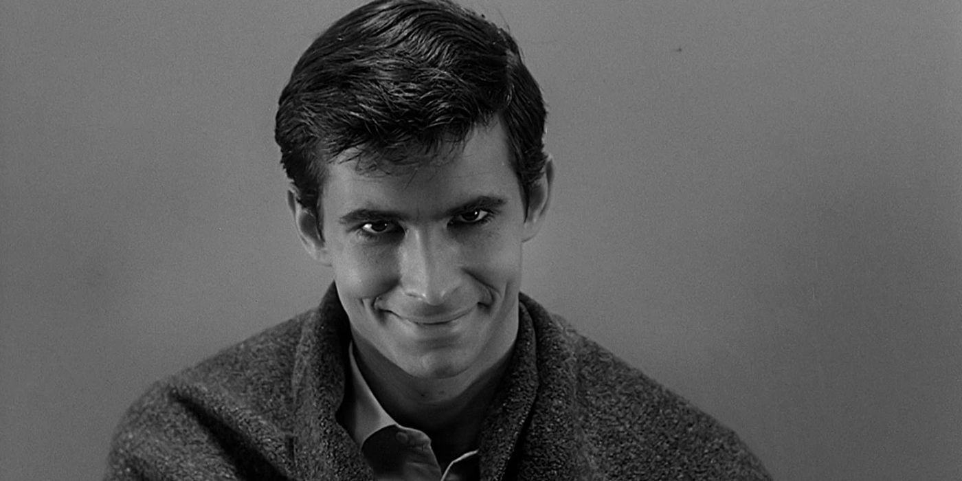 Norman Bates staring into the camera from Alfred Hitchcock's Psycho