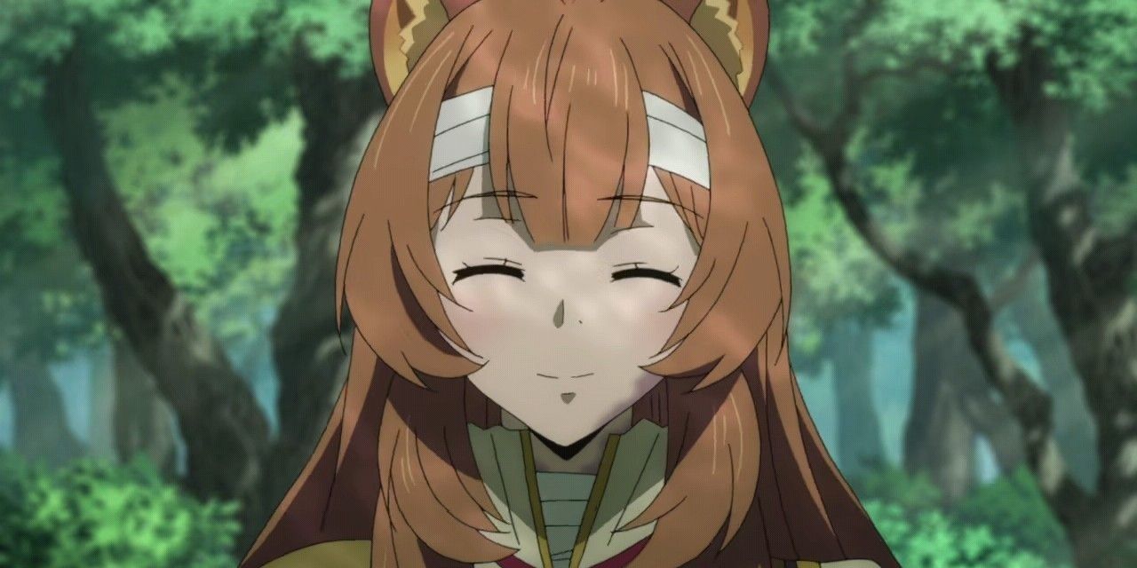 Raphtalia smiling in the forest in The Rising of the Shield Hero.