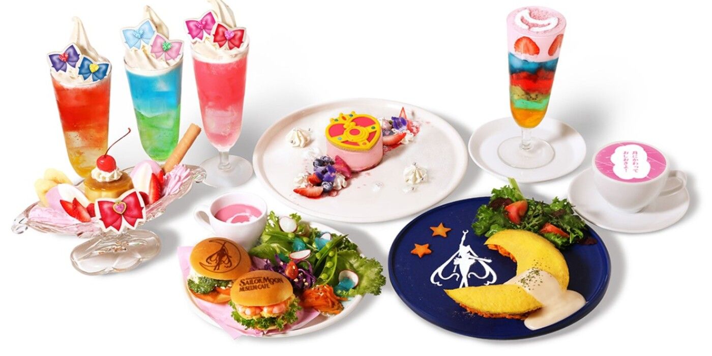 Items from the upcoming Sailor Moon Cafe on display