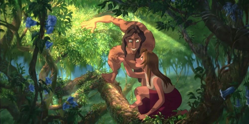 Disney's Tarzan smiles at Jane in the treetops