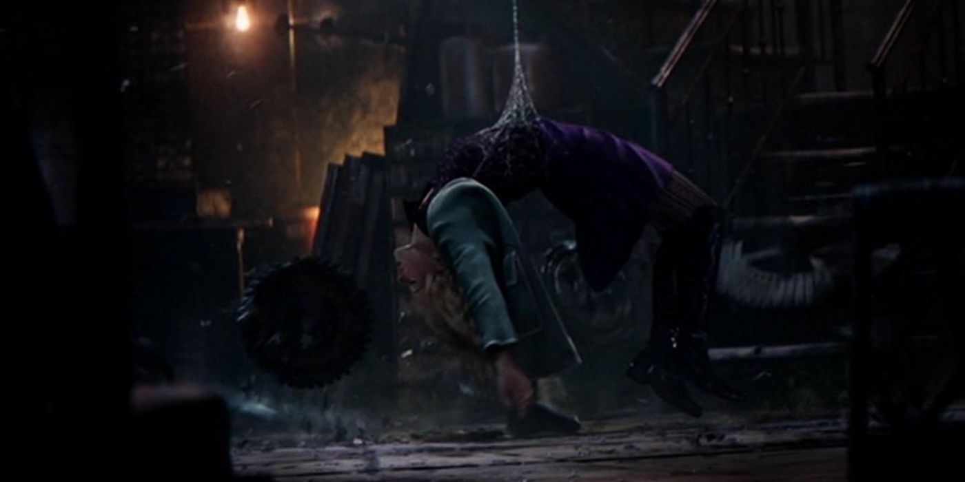 Gwen Stacy's death in The Amazing Spider-Man 2.