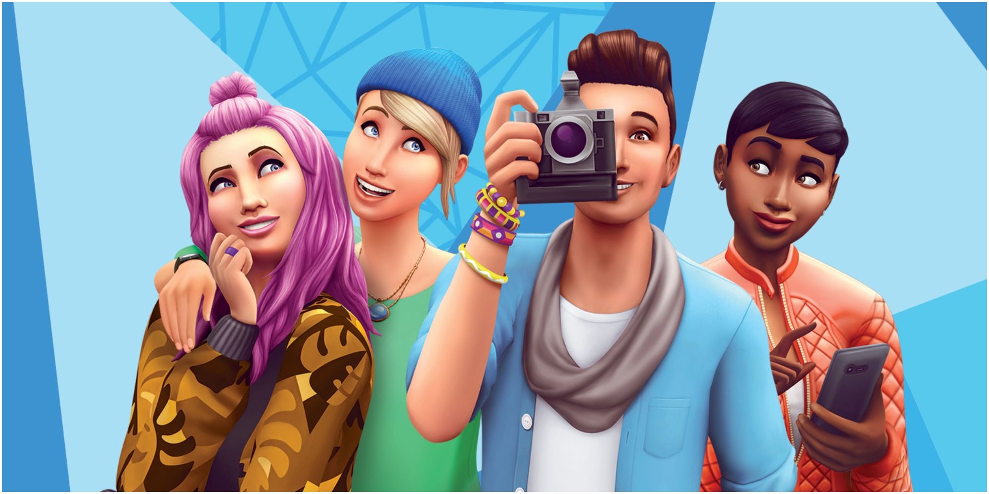 A promotional image of several characters from The Sims 4