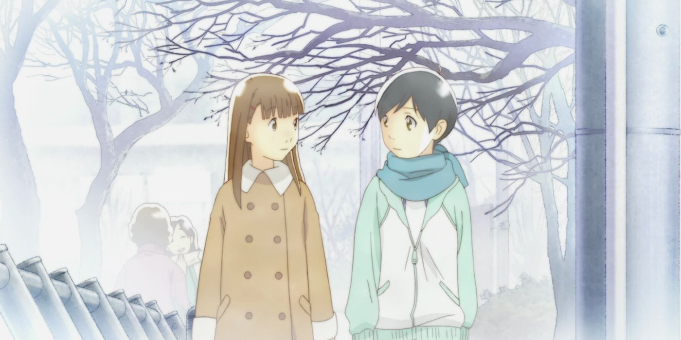 Shuichi Nitori and Yoshino walking outside in winter - (Wandering Son)