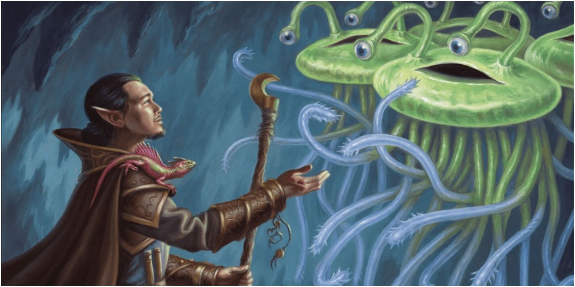 A Wild Magic sorcerer summoning a flumph in DnD