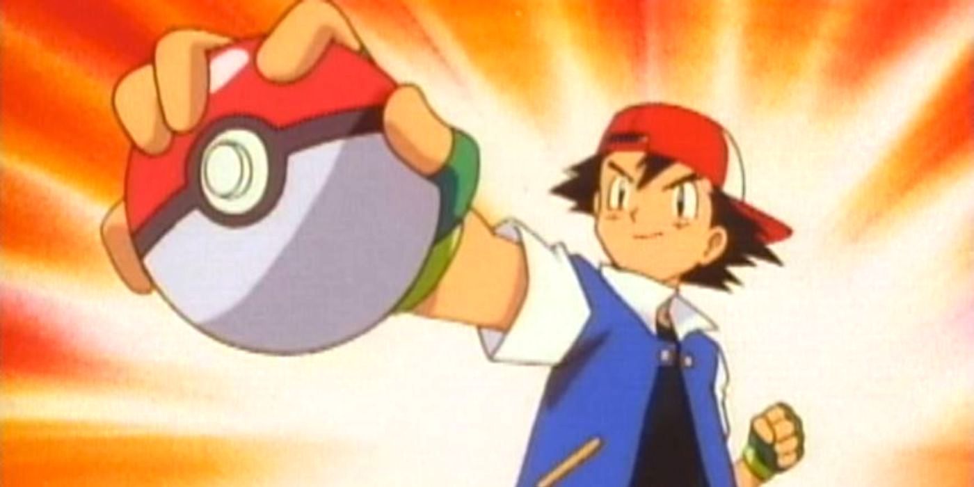 Ash Ketchum catches Pokemon in the anime.