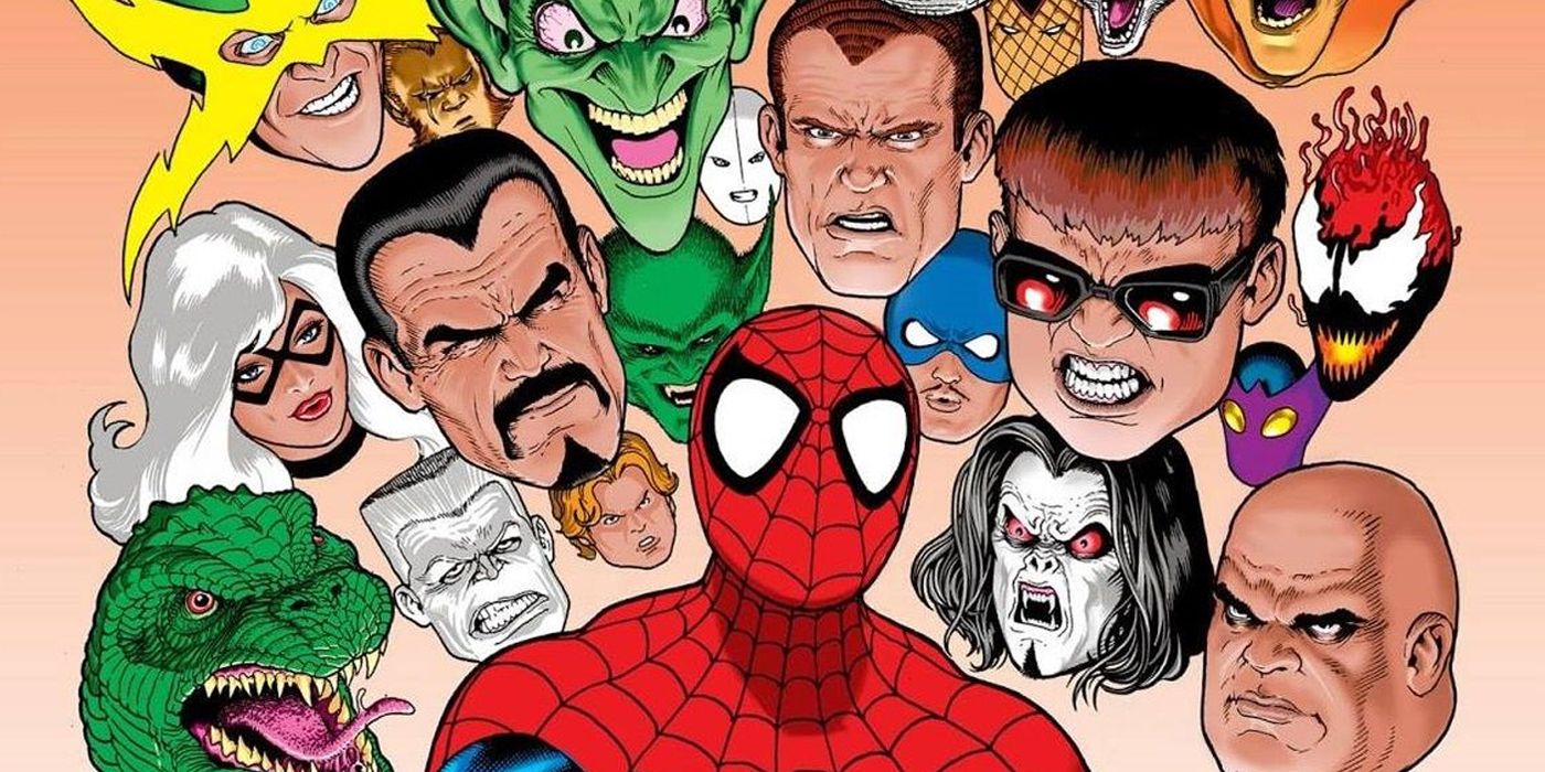Spider-Man surrounded by his most iconic villains