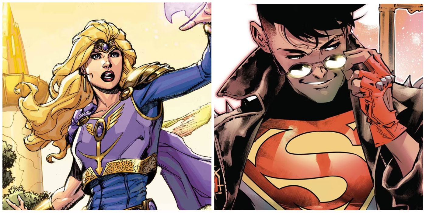 Banner Image of Amethyst preparing to fight and Superboy adjusting his sunglasses.