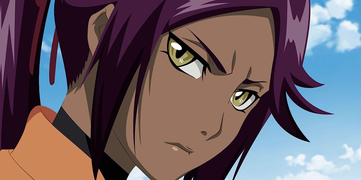 Yoruichi Shihoin looks to the side with a determined expression