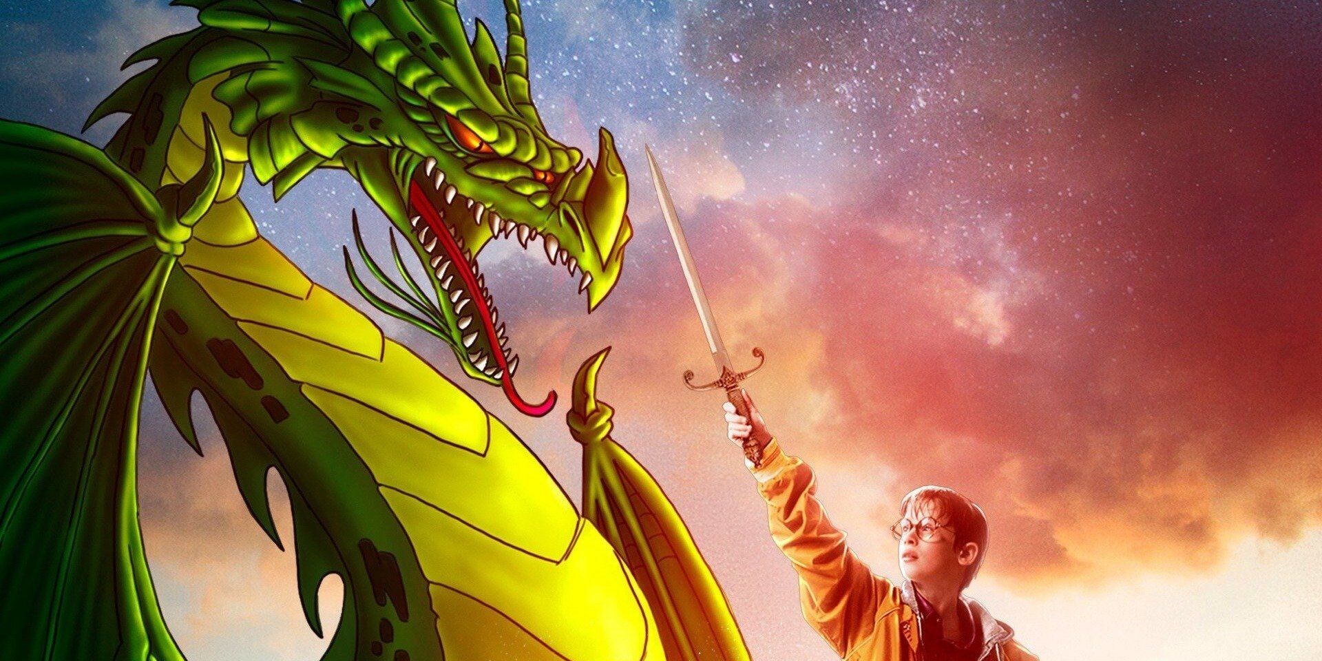 Richard mata un dragón en El Pagemaster